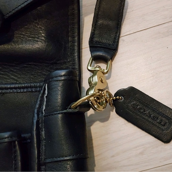 RARE Vintage Coach Gen Leather Large  Morgan Briefcase wBrass TouchLock Closure - Picture 10 of 16